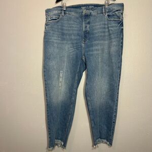 Old Navy Extra High Rise Sky-Hi Straight Secret Slim Pockets Distressed Jeans 24